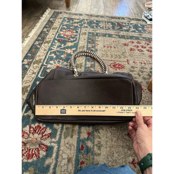 Cole Haan Women's Brown Leather Bethany Weave Tote Bag - Picture 5 of 9